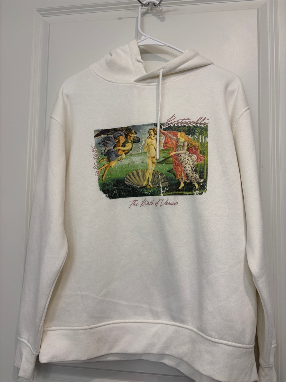 Primark White 'The Birth of Venus' Medium Graphic Hoodie Sweatshirt
